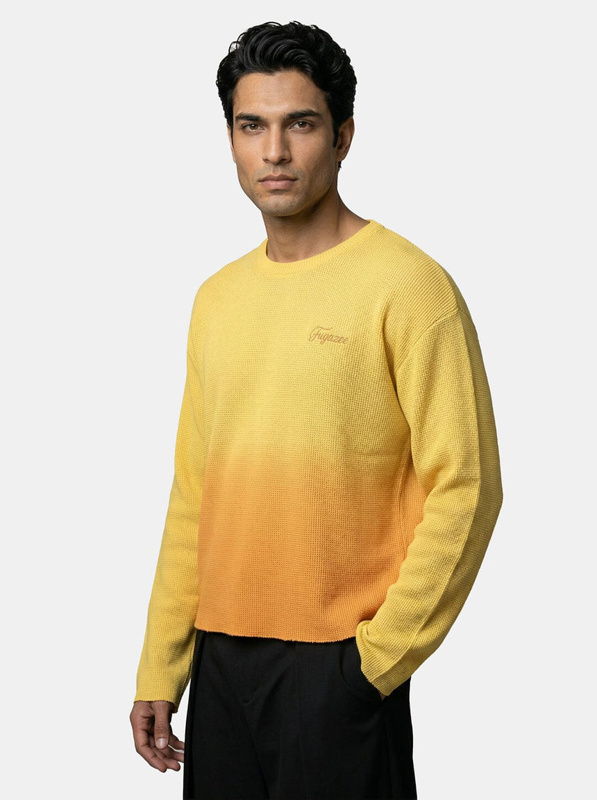 Sunrise Ombre Cropped Waffle Tshirt T-Shirts Fugazee
