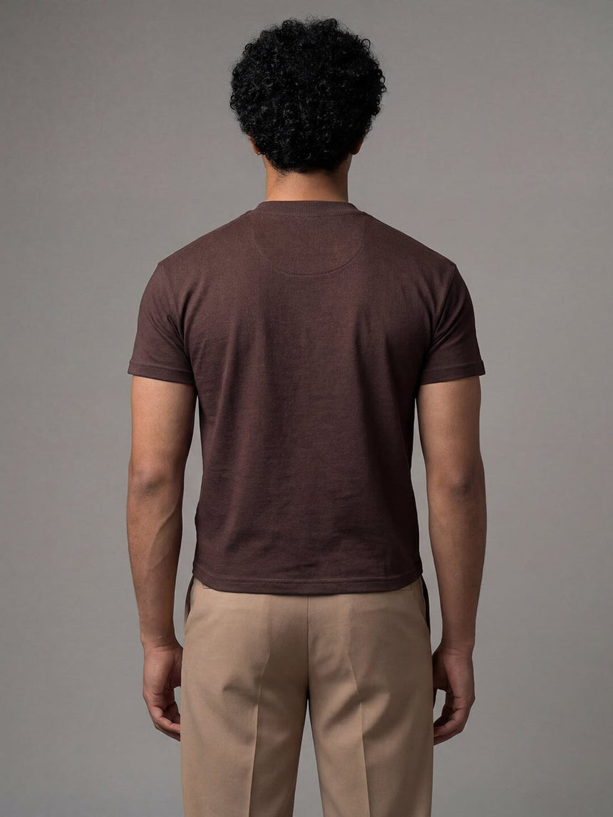 Brown Eyelet Detail Cropped Tshirt T-Shirts Fugazee