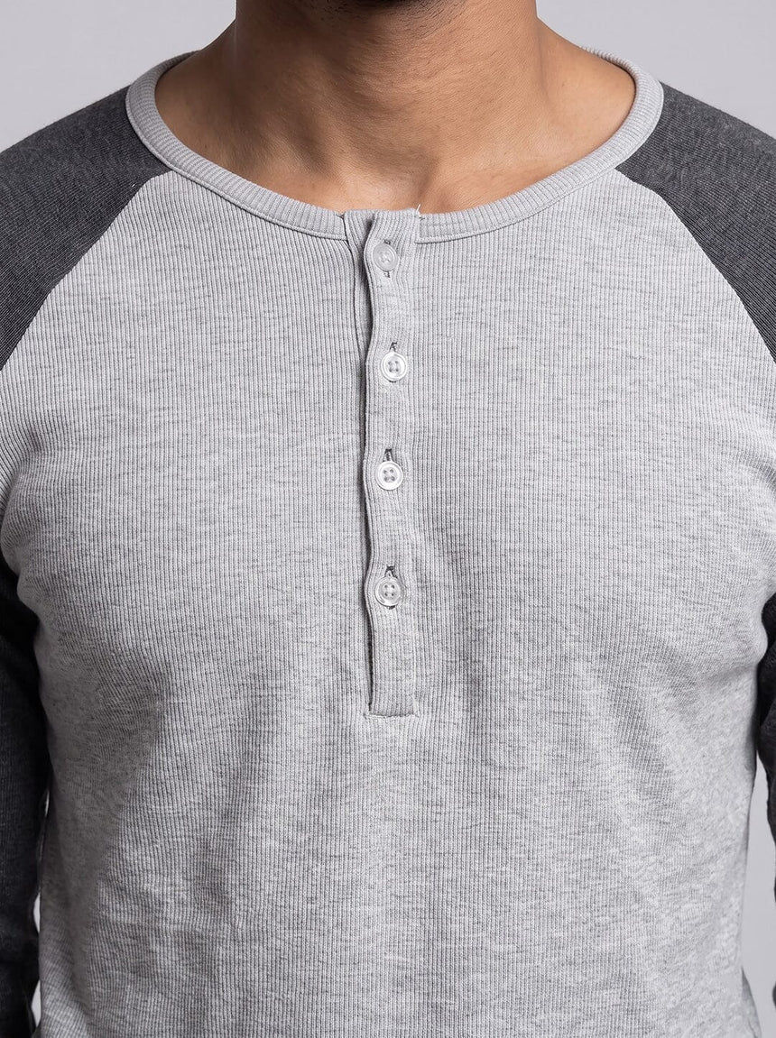 Shades Of Grey Ribbed Raglan Tshirt T-Shirts Fugazee