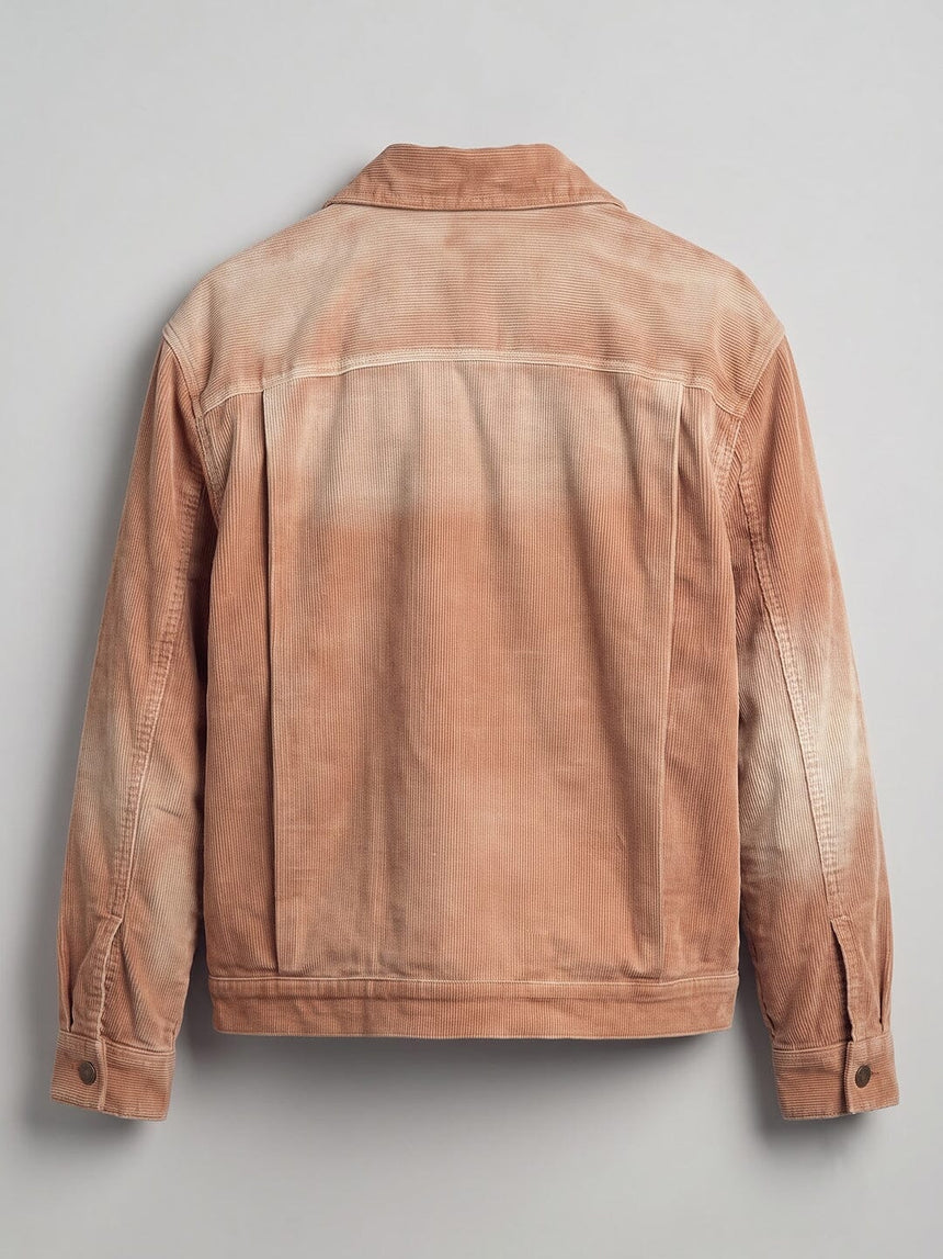 Desert Washed Pleated Corduroy Cropped Jacket Jackets Fugazee
