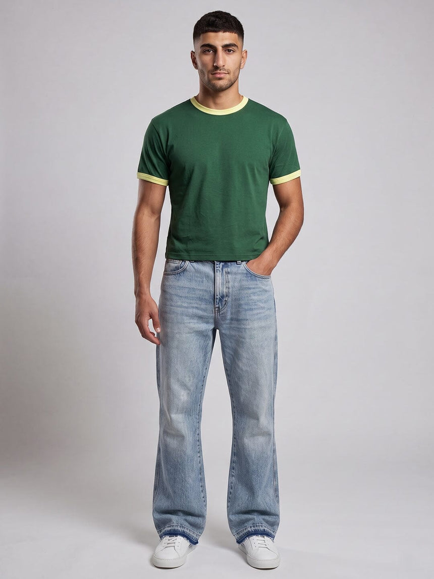 Bottle Green Ringer Tshirt T-Shirts Fugazee
