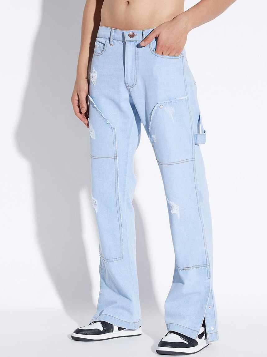 Ice Carpenter Patched Flared Denim Jeans Fugazee 