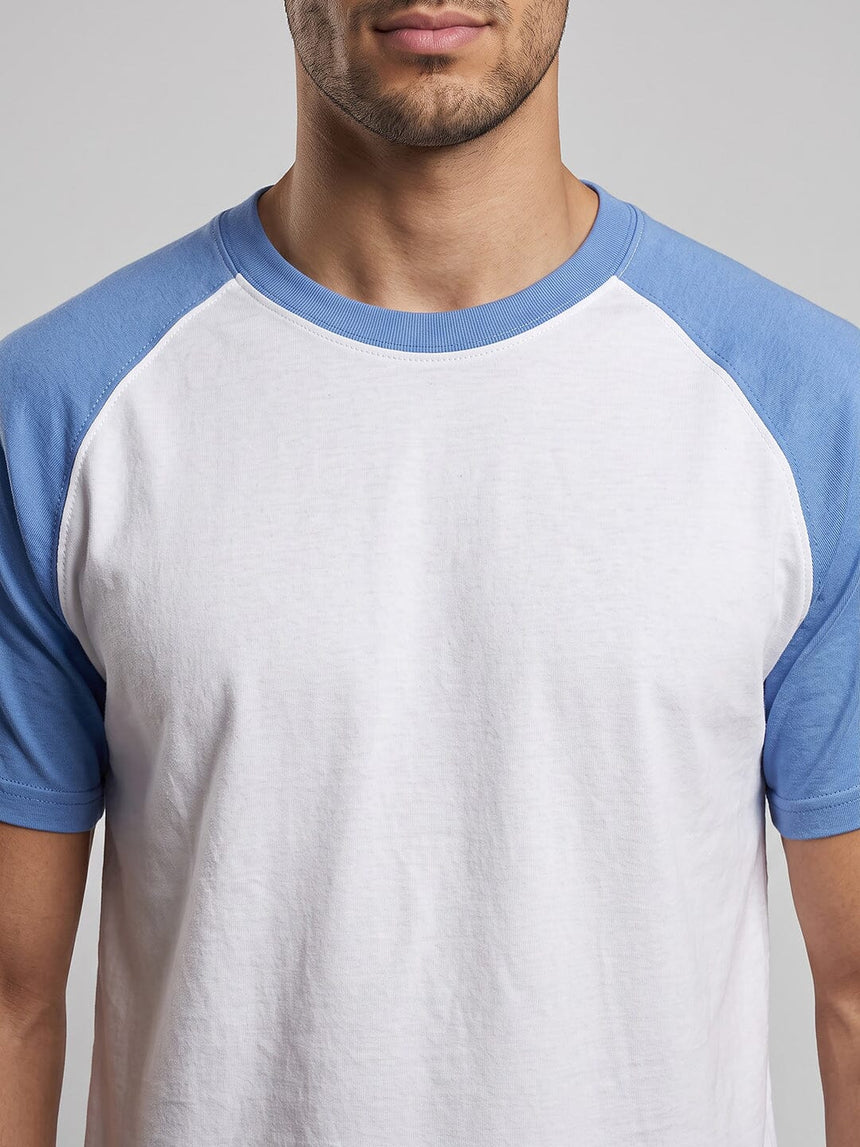 White and Sky Raglan Tshirt T-Shirts Fugazee