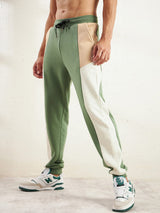 Mineral Green Cut And Sew Relaxed Fit Joggers Trackpants Fugazee 
