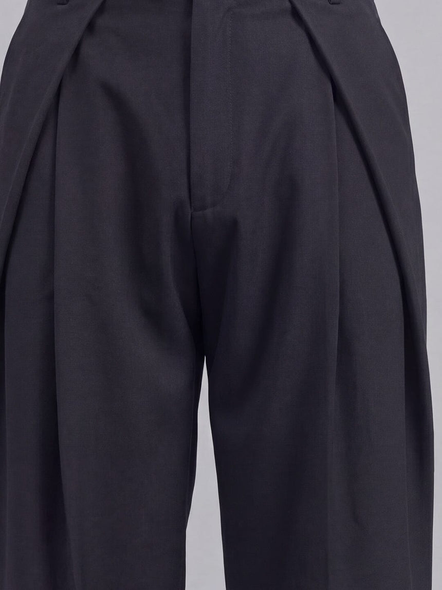 Midnight Grey Pleated Korean Trousers Trousers Fugazee