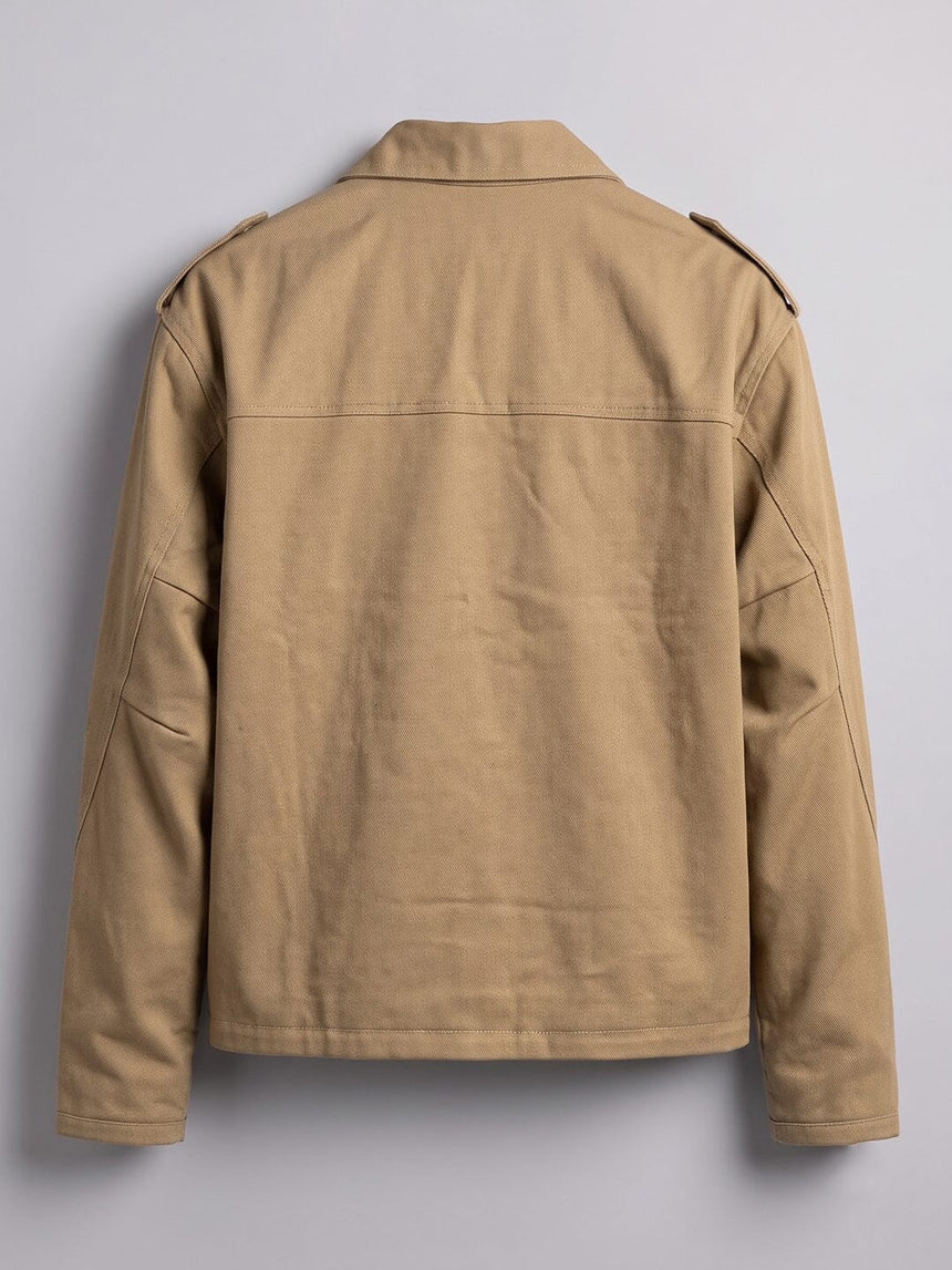 Biege Heavyweight Cropped Harrington Jacket Jackets Fugazee
