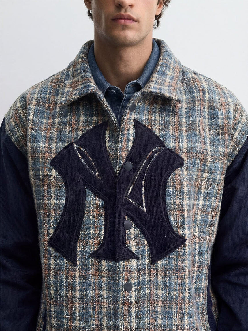 Blue Tweed NY Applique Jacket Jackets Fugazee