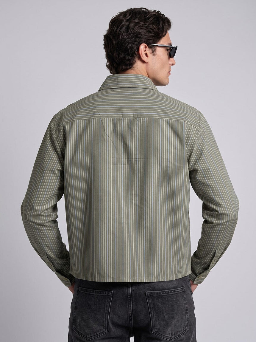 Myrtle Striped Embroidered Boxy Shirt Shirts Fugazee