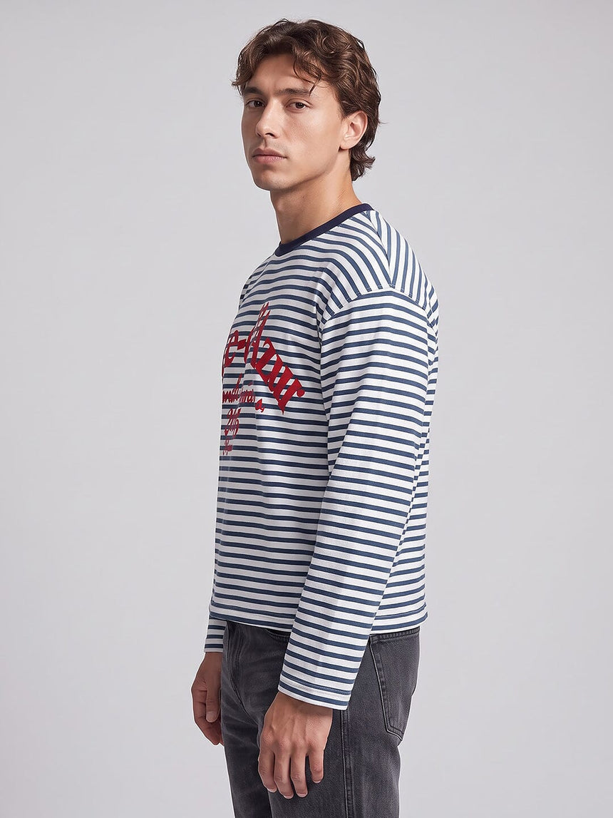 Sailor Striped Graphic Sweatshirt Sweatshirts Fugazee