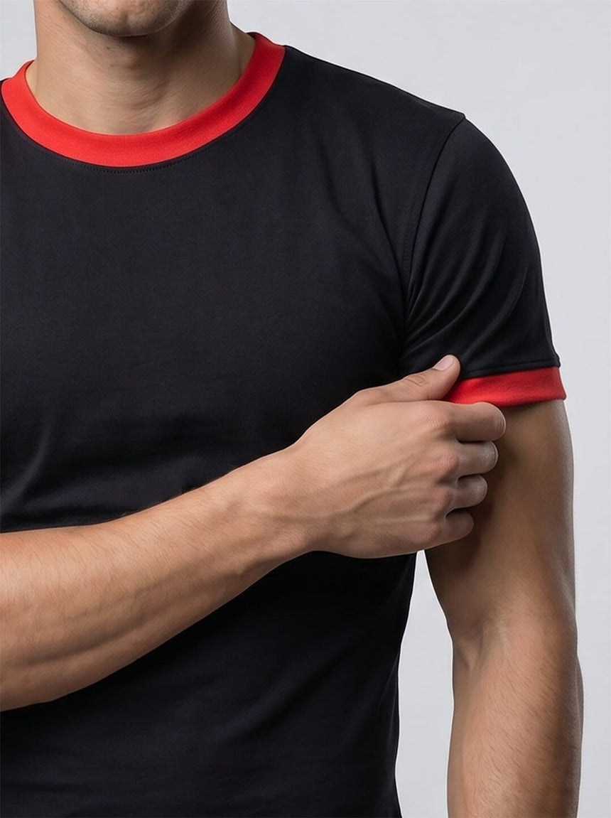 Black Cropped Ringer Tshirt T-Shirts Fugazee