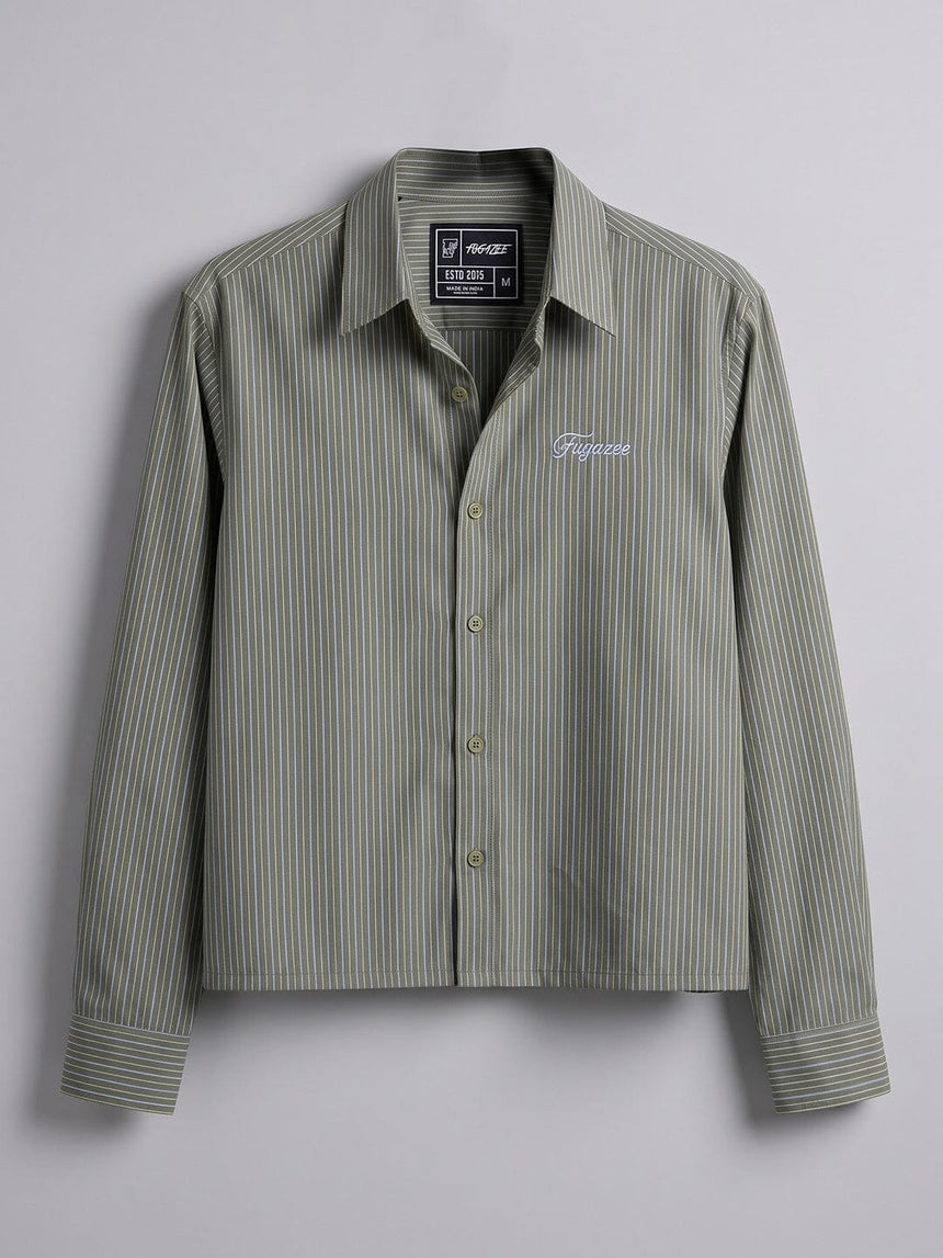 Myrtle Striped Embroidered Boxy Shirt Shirts Fugazee
