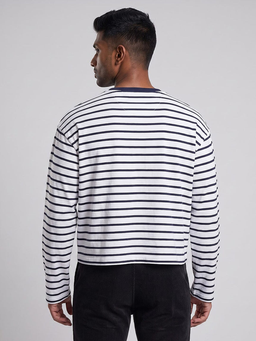 Sailor Striped Longsleeve Cropped Tshirt T-Shirts Fugazee