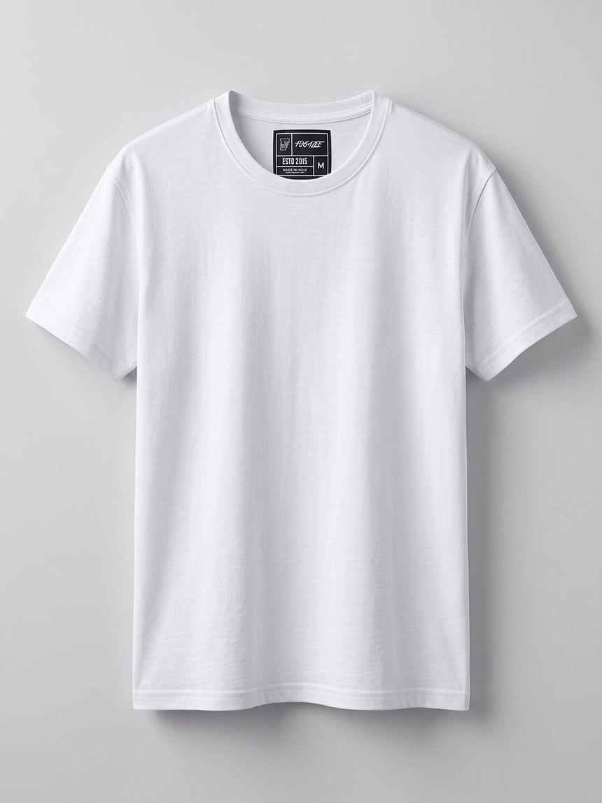 White Solid Cropped Tshirt T-Shirts Fugazee