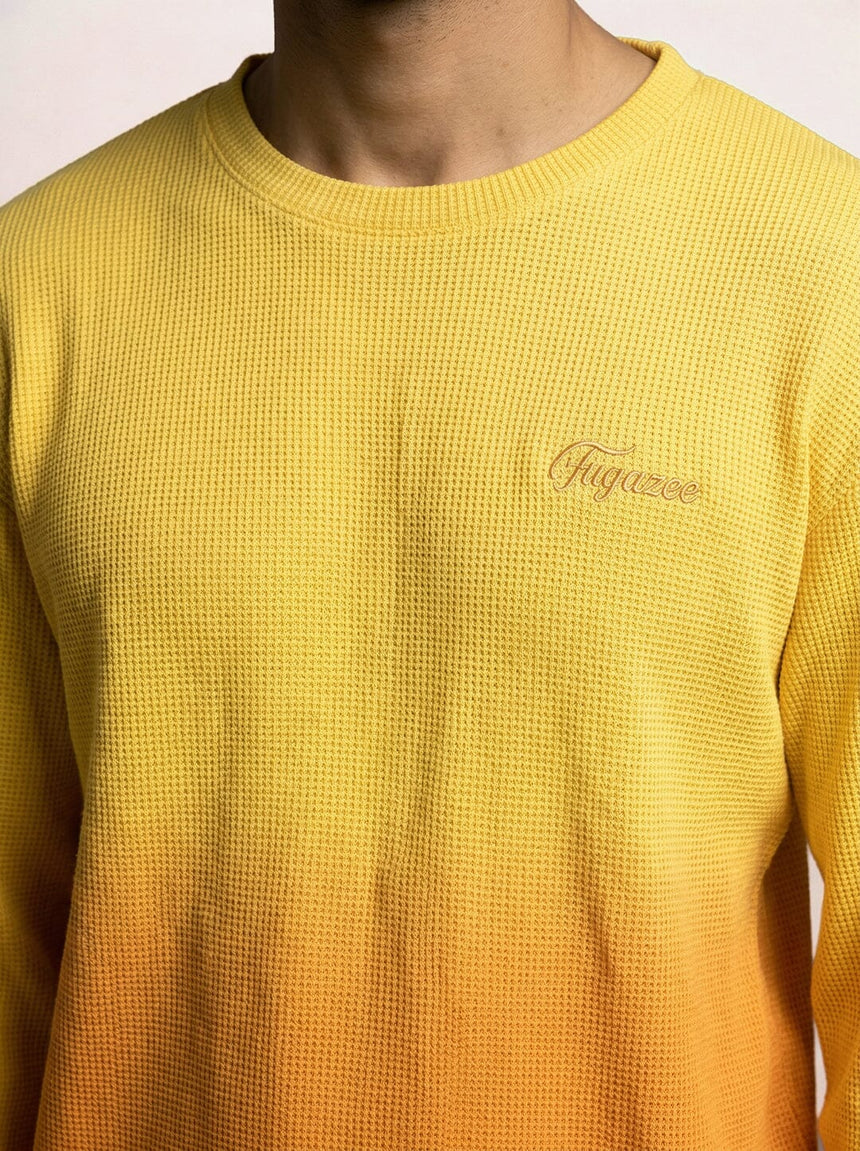 Sunrise Ombre Cropped Waffle Tshirt T-Shirts Fugazee