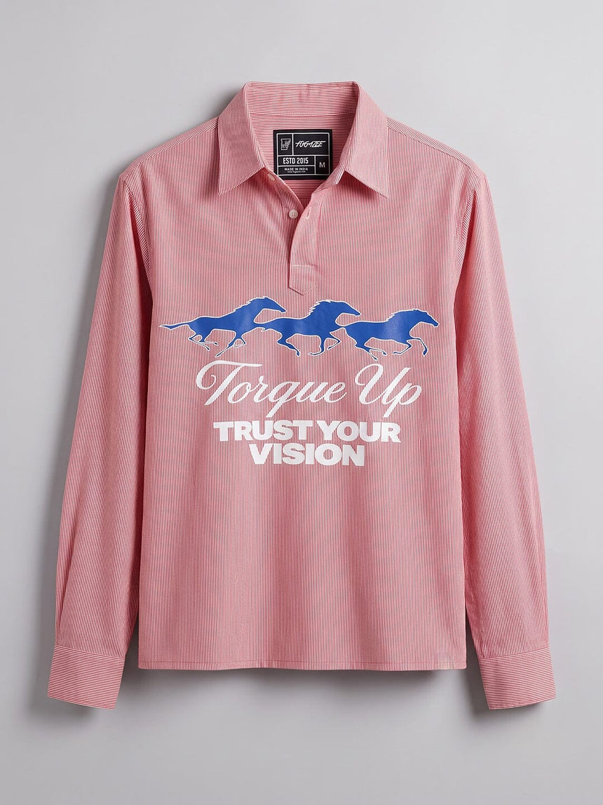 Amber Striped Quarter Cropped Shirt Shirts Fugazee