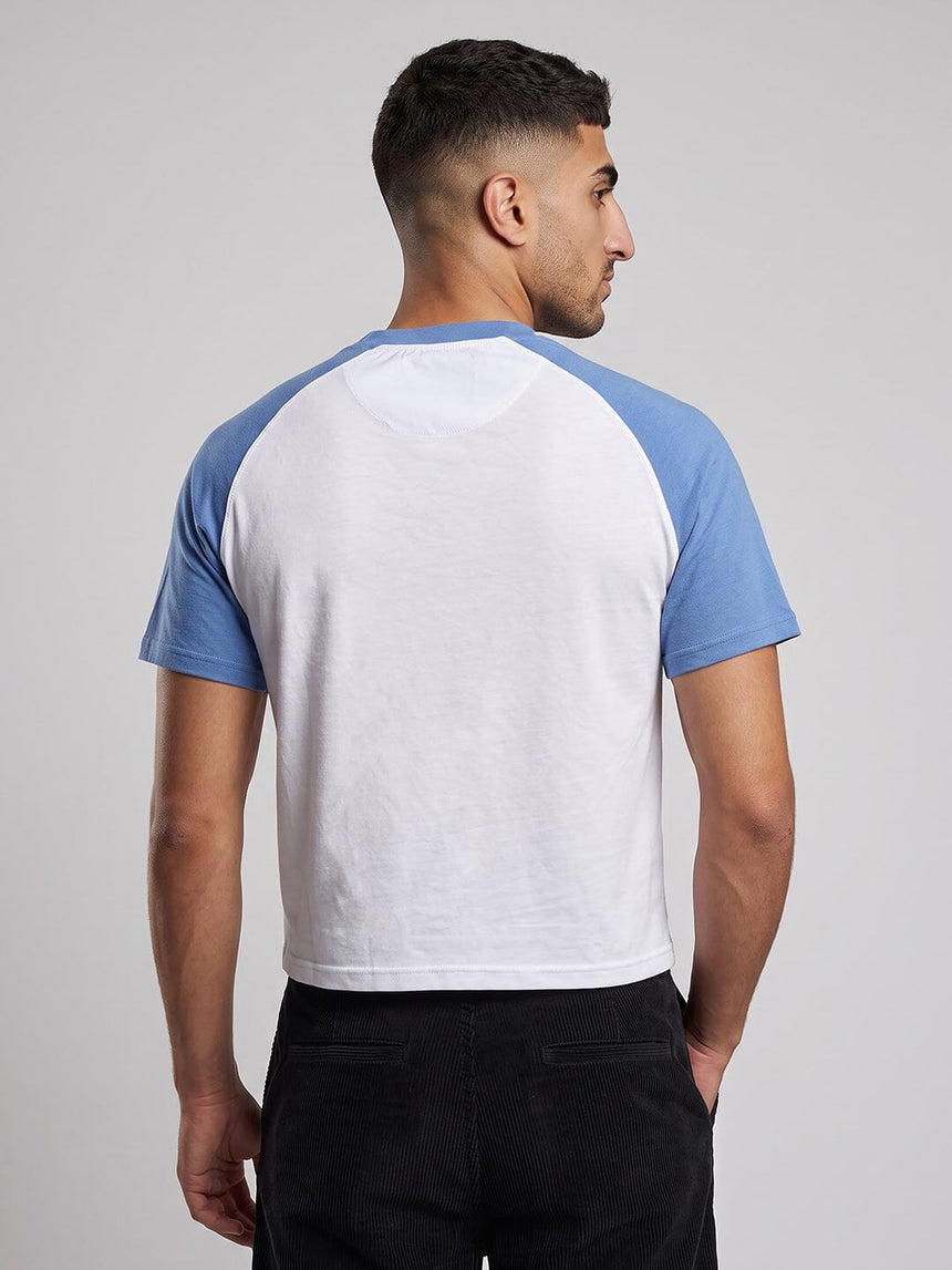 White and Sky Raglan Tshirt T-Shirts Fugazee