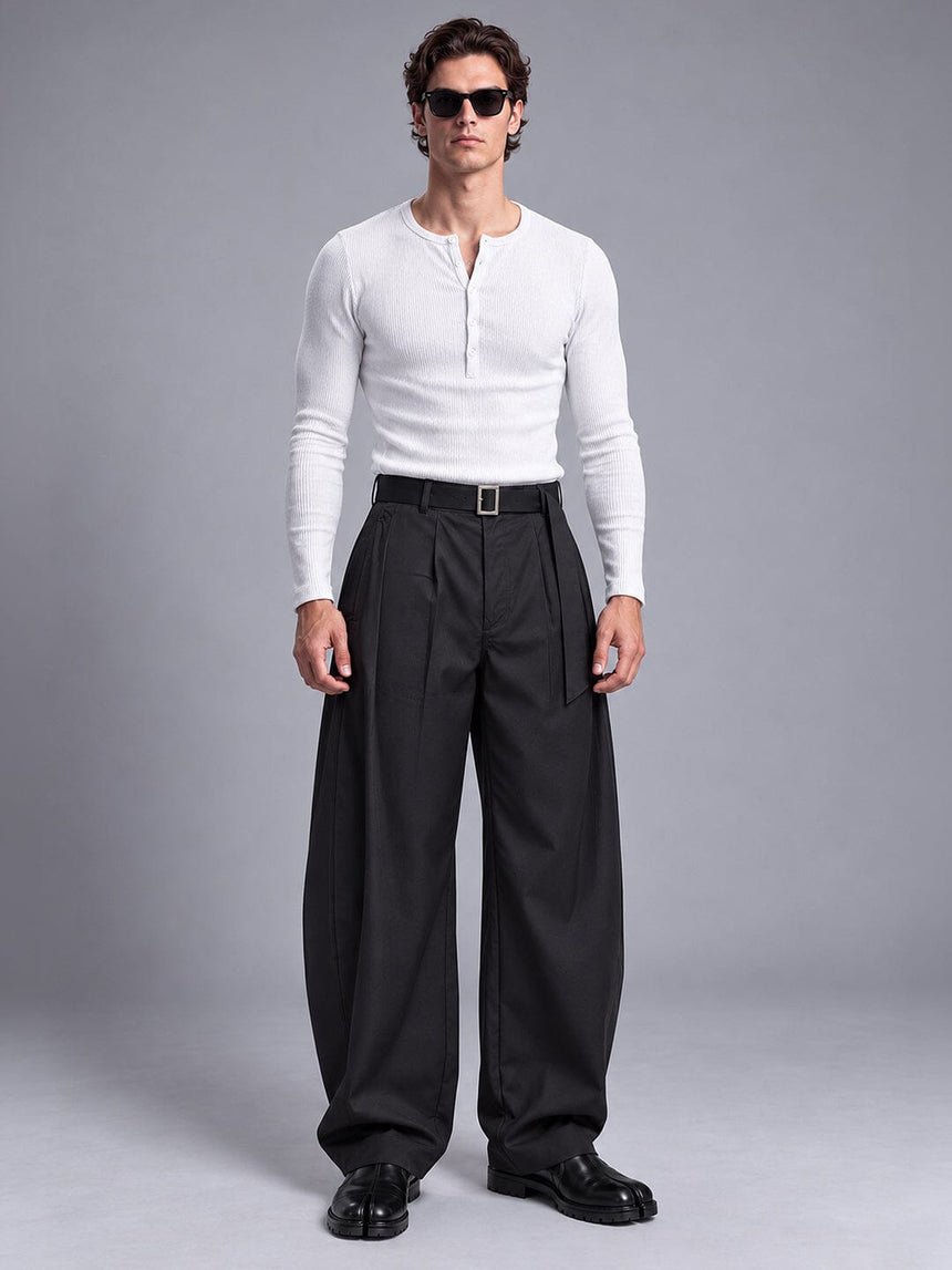 Black Barrel Korean Trousers Trousers Fugazee