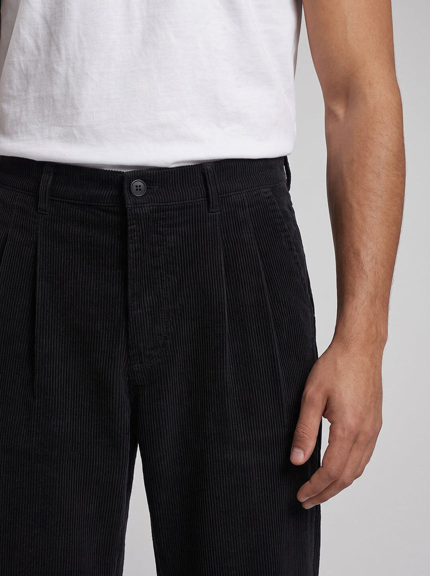 Black Corduroy High Waisted Flared Trousers Trousers Fugazee