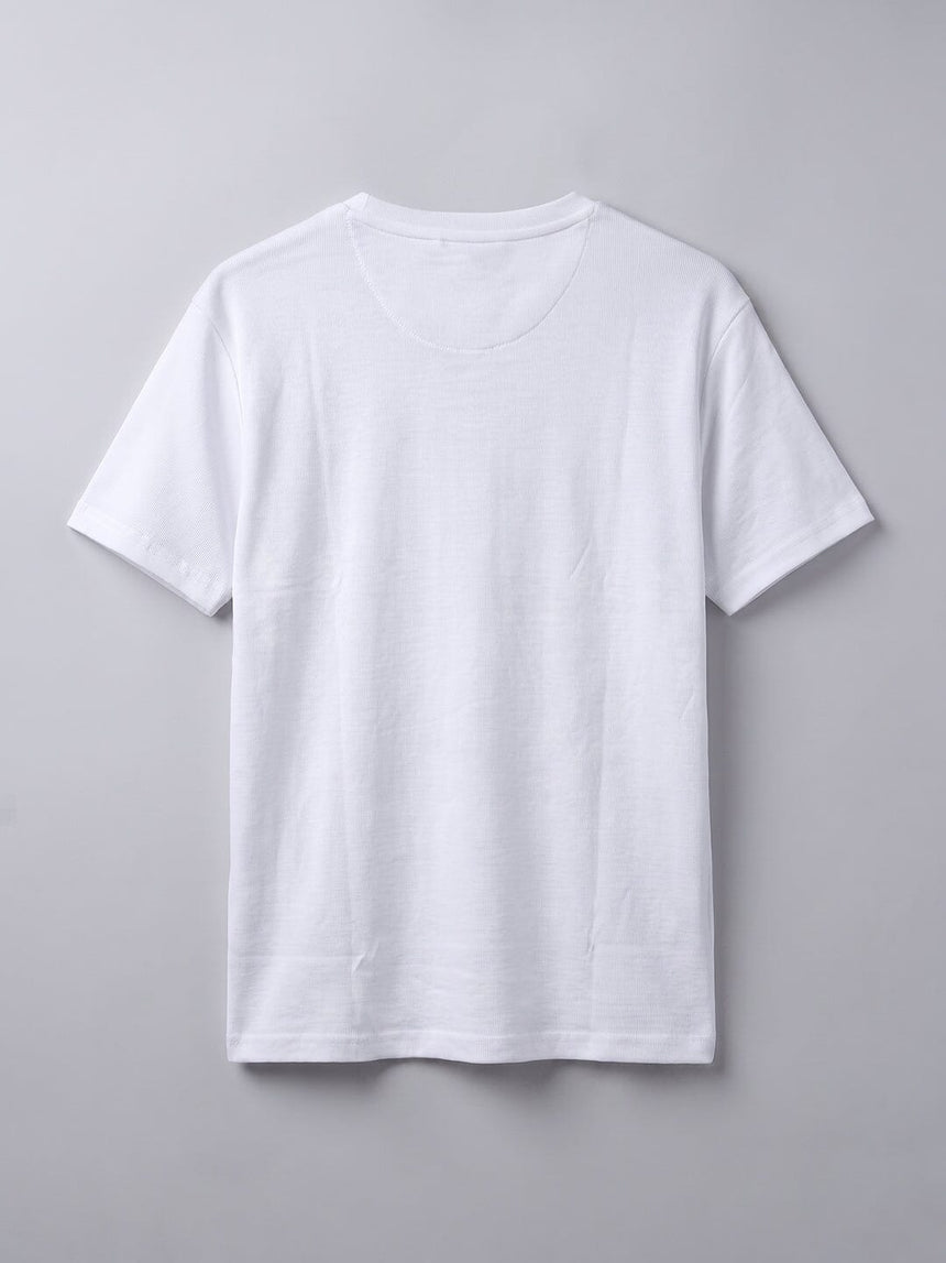 White Notch Neck Ribbed Tshirt T-Shirts Fugazee