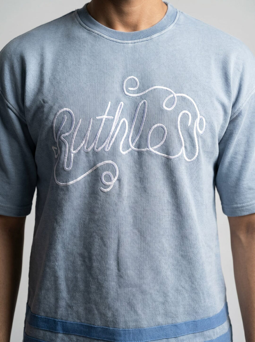 Ice Blue Washed Oversized Tshirt T-Shirts Fugazee