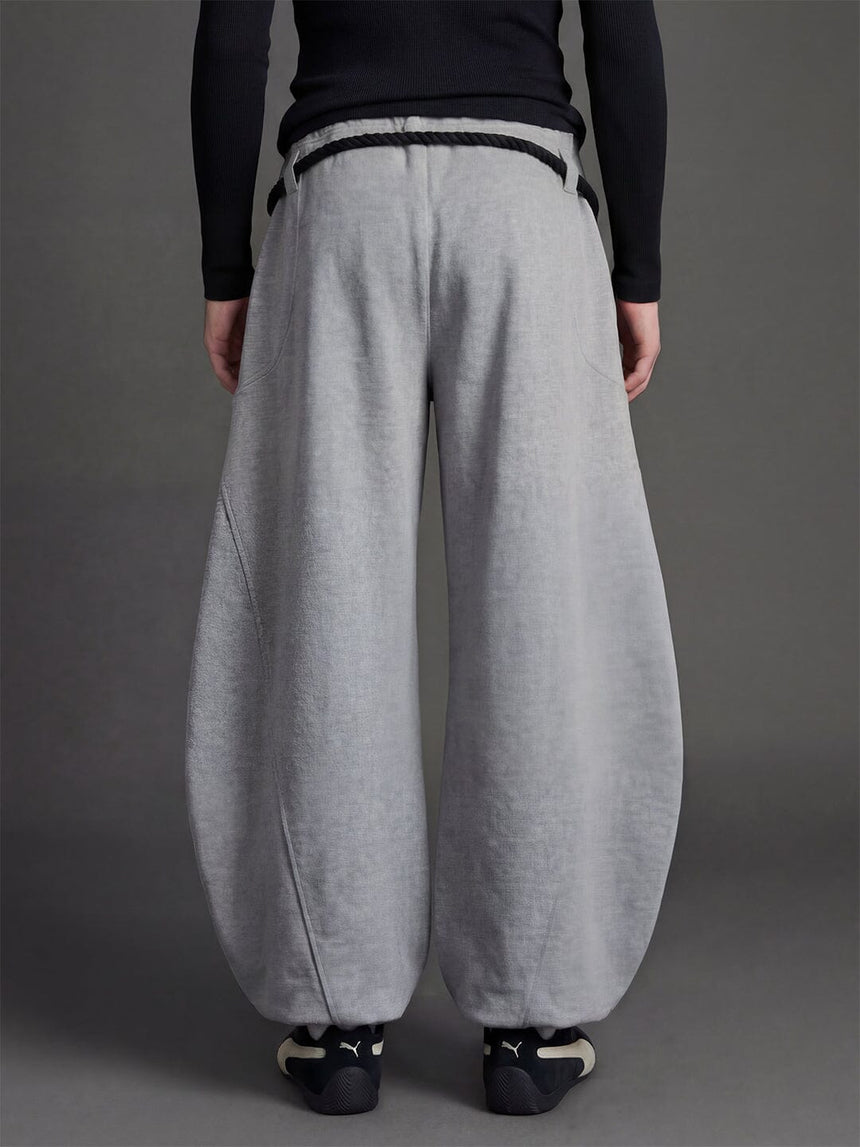 Grey Urban Knot Barrel Fit Trackpants Trackpants Fugazee