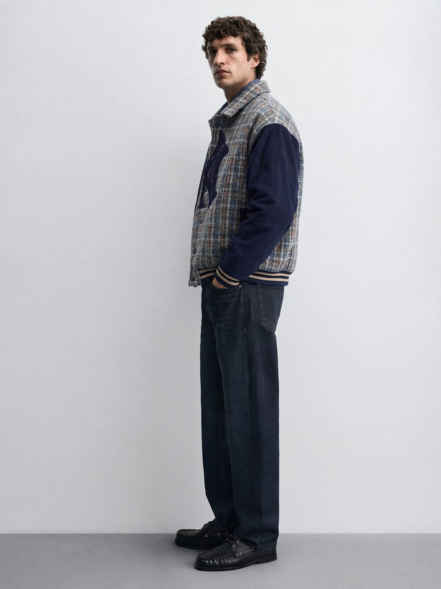 Blue Tweed NY Applique Jacket Jackets Fugazee