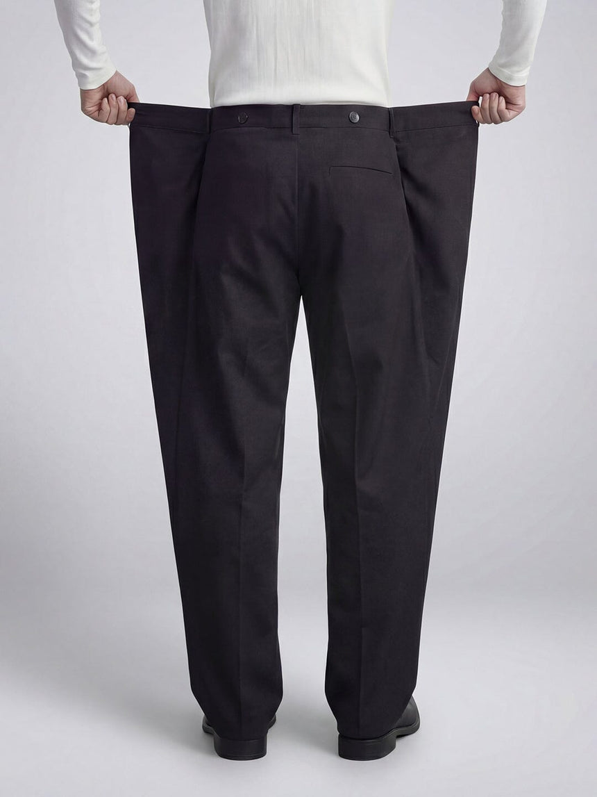 Black Switch-Flip Pleated Trousers Trousers Fugazee