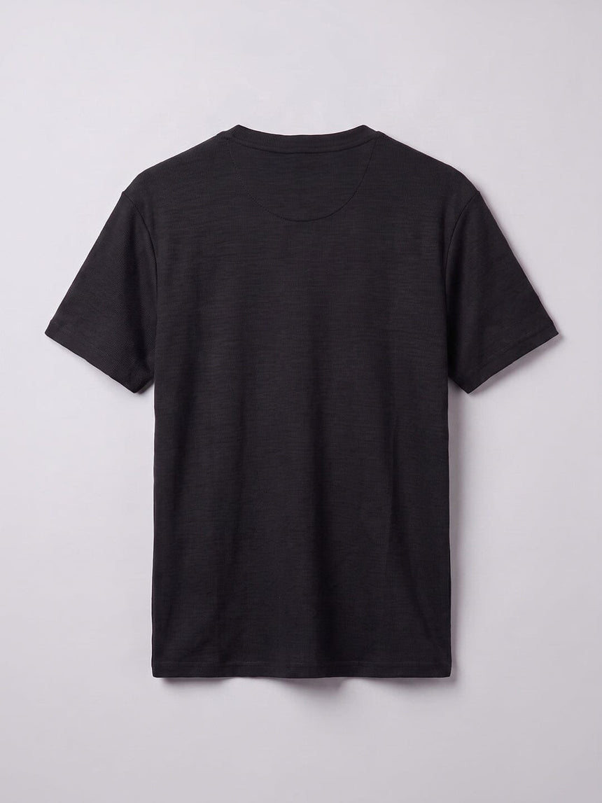 Black Notch Neck Ribbed Tshirt T-Shirts Fugazee