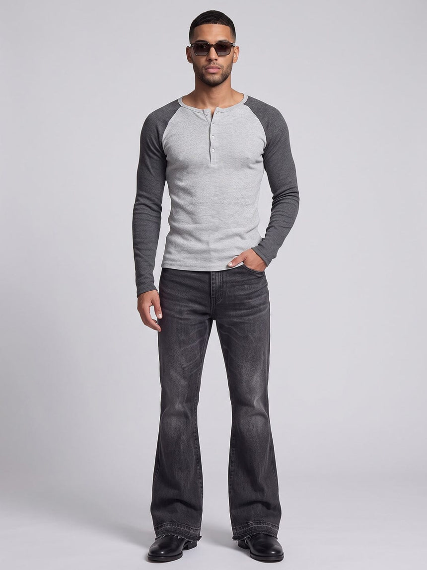 Shades Of Grey Ribbed Raglan Tshirt T-Shirts Fugazee