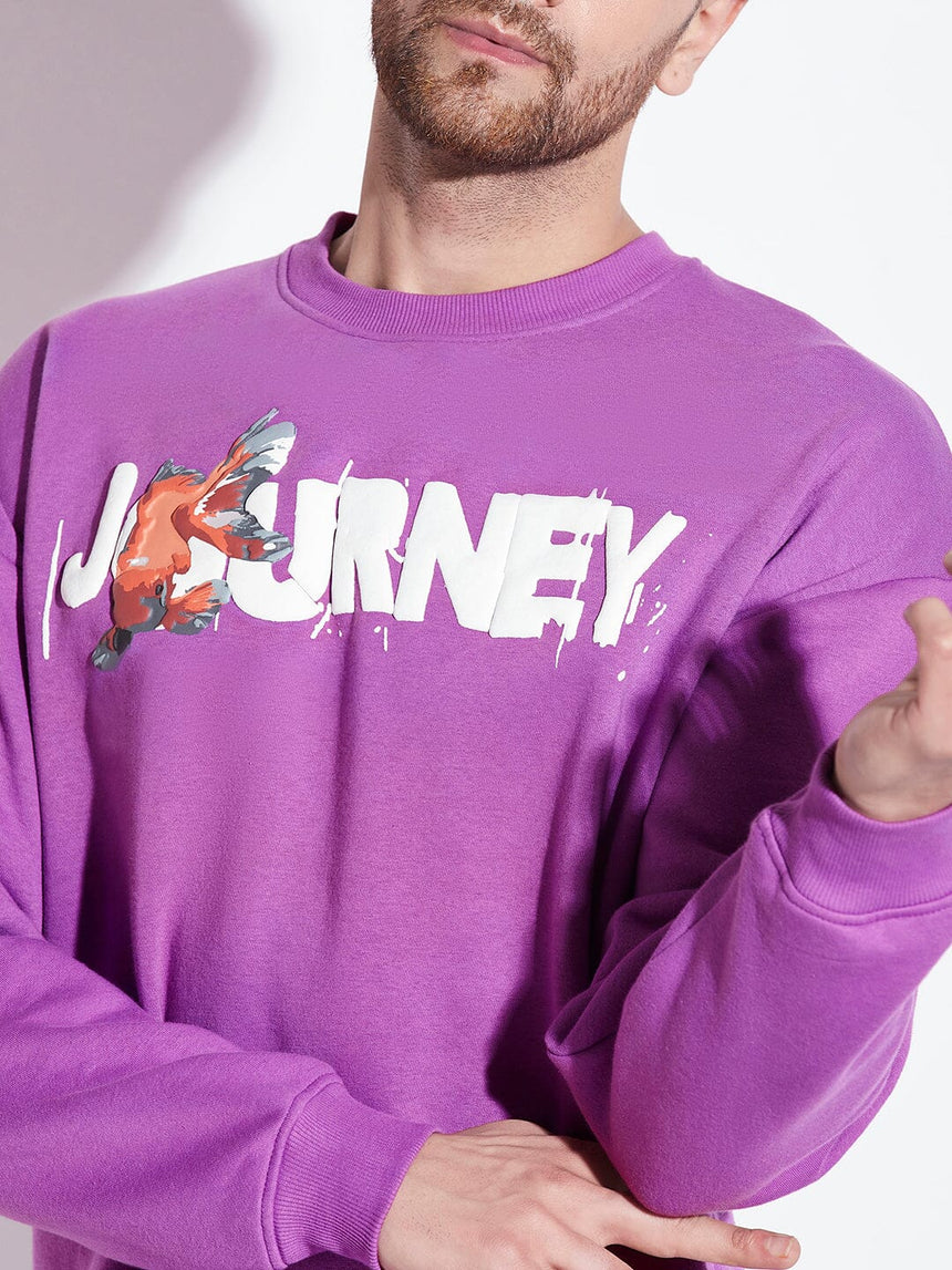 Purple Gold Fish Oversized Sweatshirt Sweatshirts Fugazee