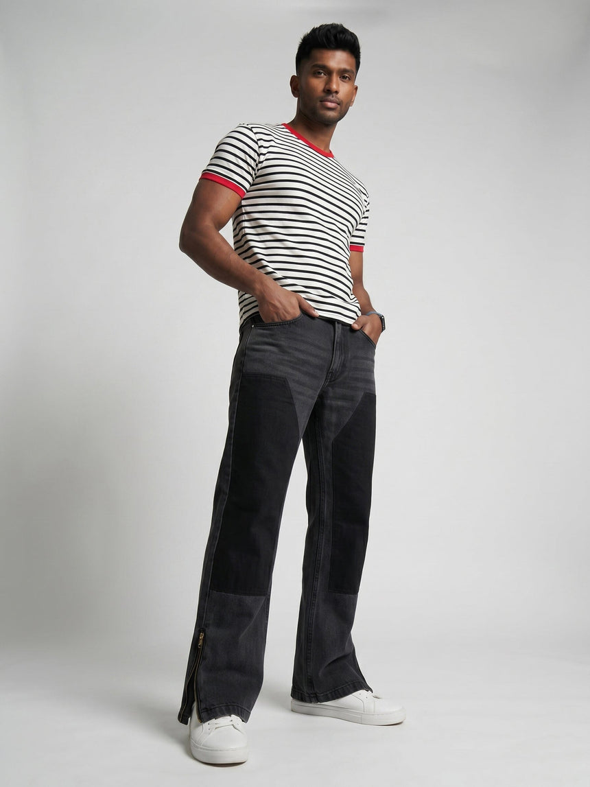 White Striped Ringer Tshirt T-Shirts Fugazee