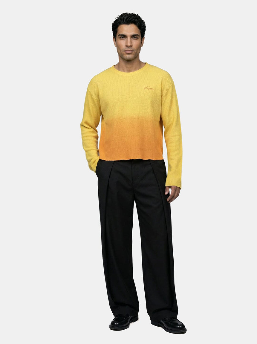 Sunrise Ombre Cropped Waffle Tshirt T-Shirts Fugazee