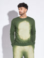 Olive Bleach Dyed Oversized Sweatshirt Sweatshirts Fugazee
