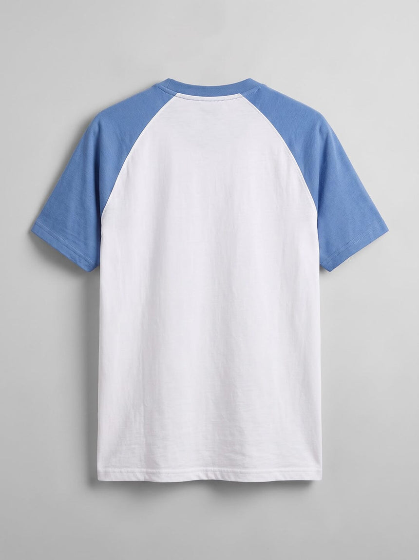 White and Sky Raglan Tshirt T-Shirts Fugazee