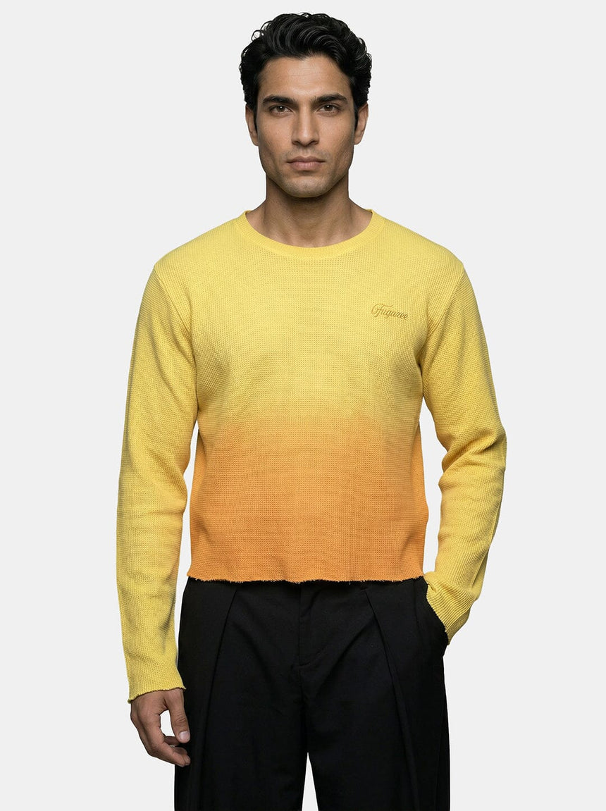 Sunrise Ombre Cropped Waffle Tshirt T-Shirts Fugazee