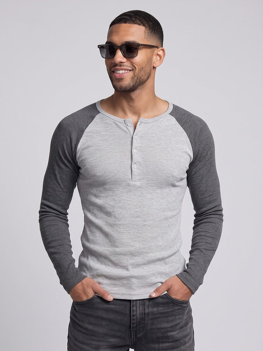 Shades Of Grey Ribbed Raglan Tshirt T-Shirts Fugazee