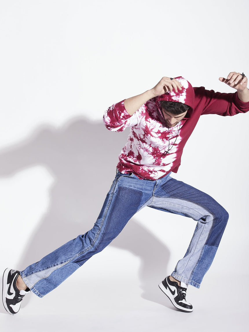 Wine Tie Dye Oversized Hoodie Sweatshirts Fugazee