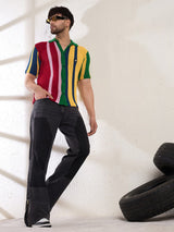 Technicolour Striped Crochet Shirt Shirts Fugazee 