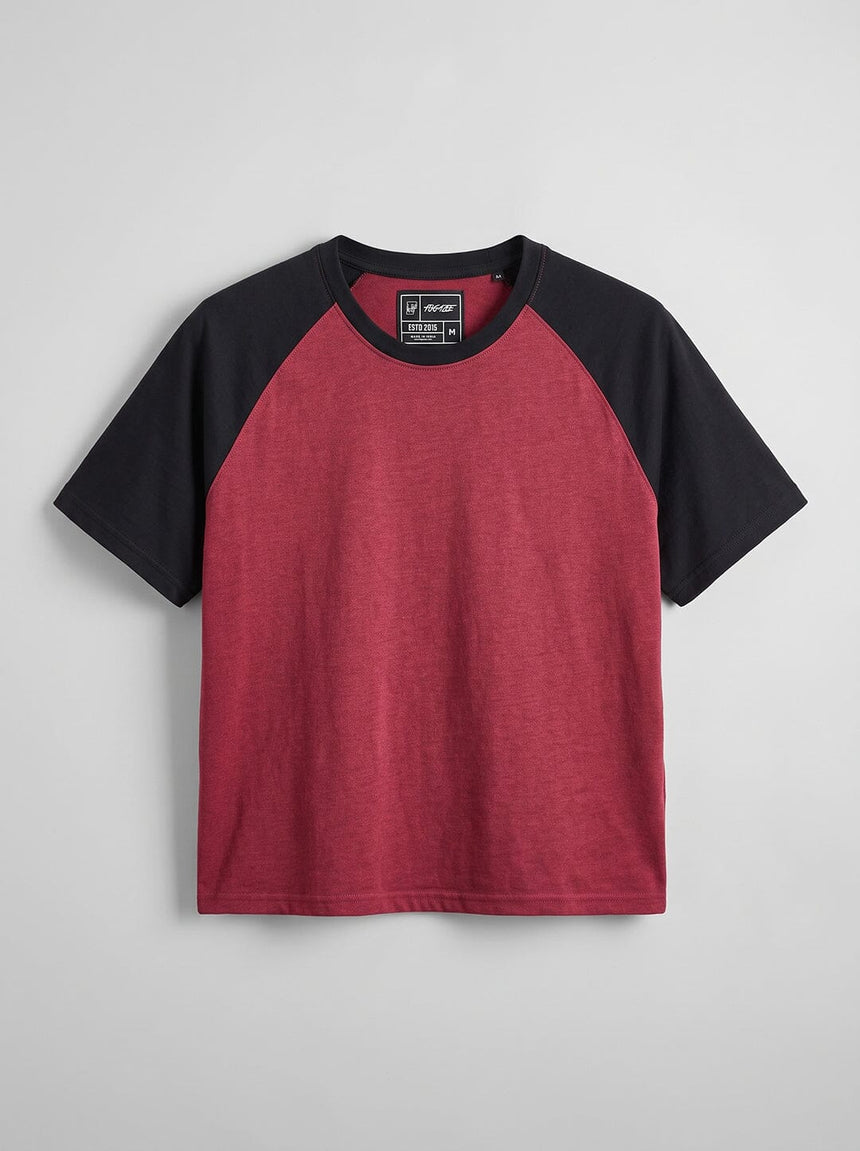 Rust Melange Raglan Cropped Tshirt T-Shirts Fugazee