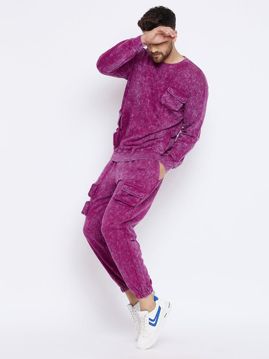 Magenta Washed Oversized Sweatshirt Sweatshirts Fugazee