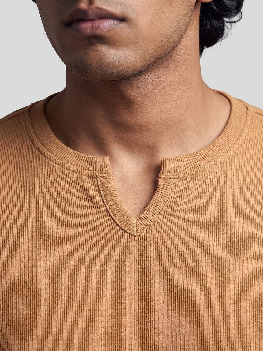 Sand Notch Neck Tshirt T-Shirts Fugazee