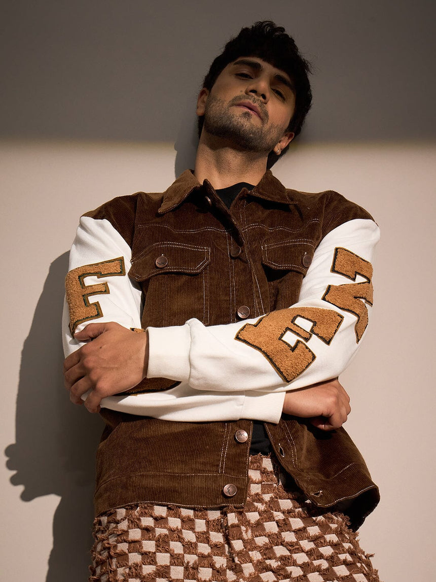 Brown Corduroy Letterman Jacket Jackets Fugazee