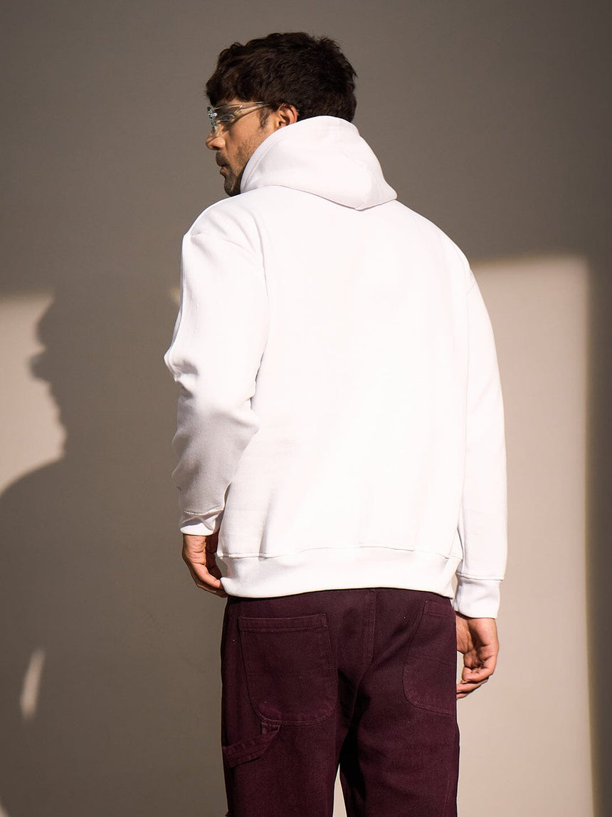 White Dragon Embroidery Oversized Hoodie Sweatshirts Fugazee