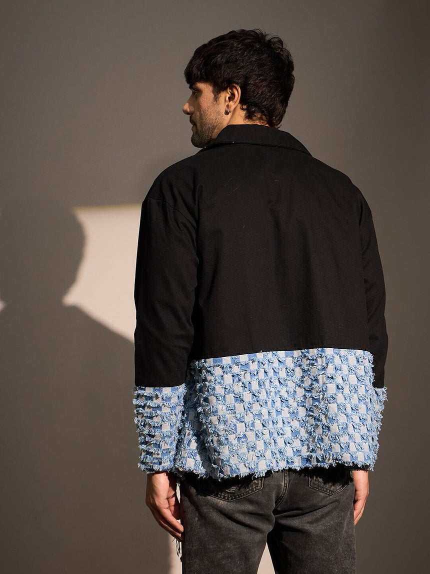 Black & Denim Oversized Blazer Jackets Fugazee