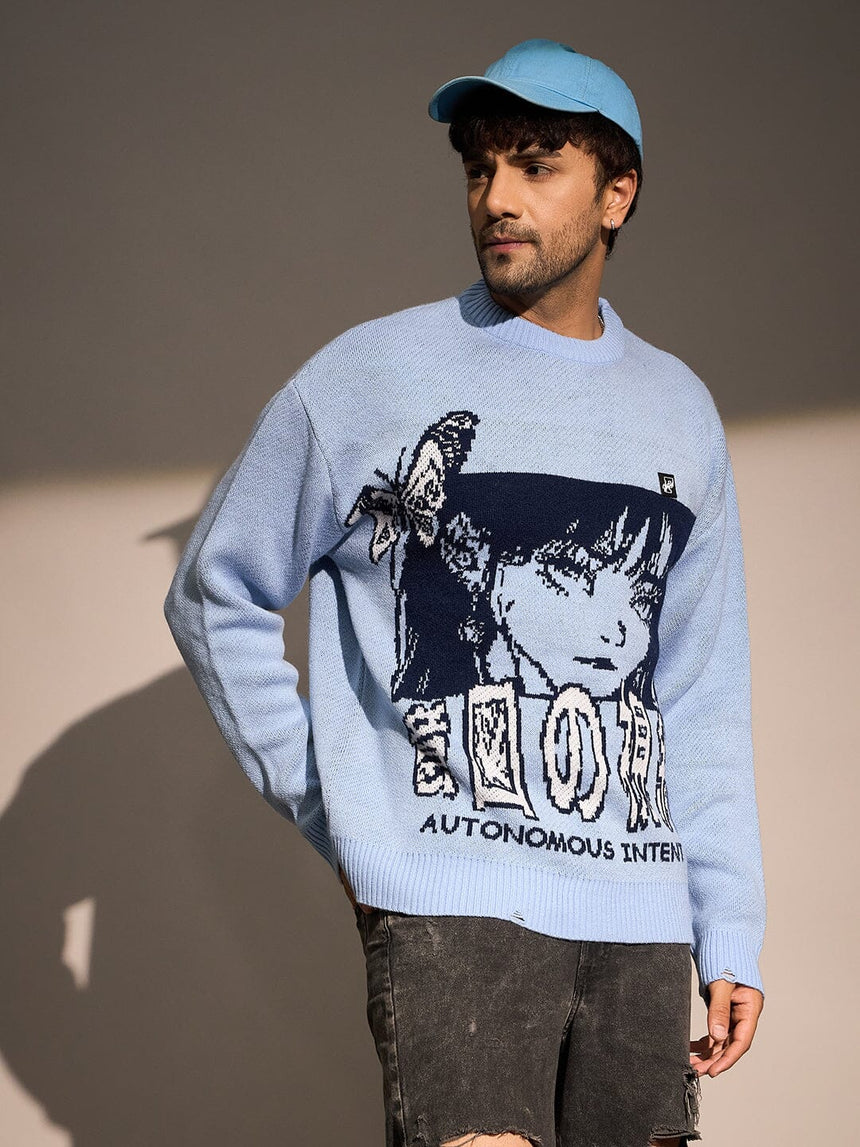 Sky Anime Oversized Sweater Sweaters Fugazee