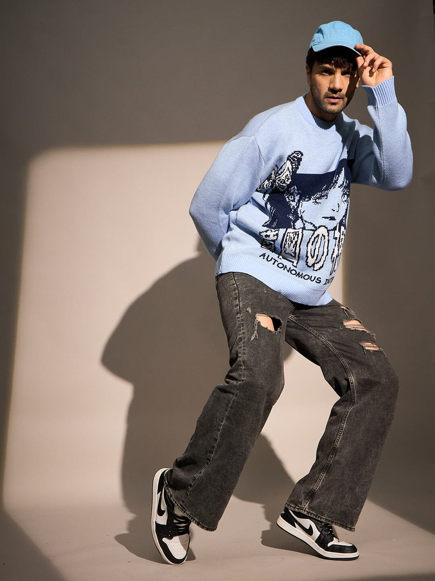 Sky Anime Oversized Sweater Sweaters Fugazee