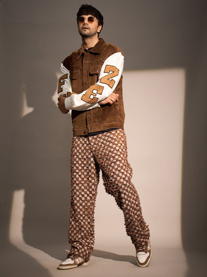 Brown Corduroy Letterman Jacket Jackets Fugazee