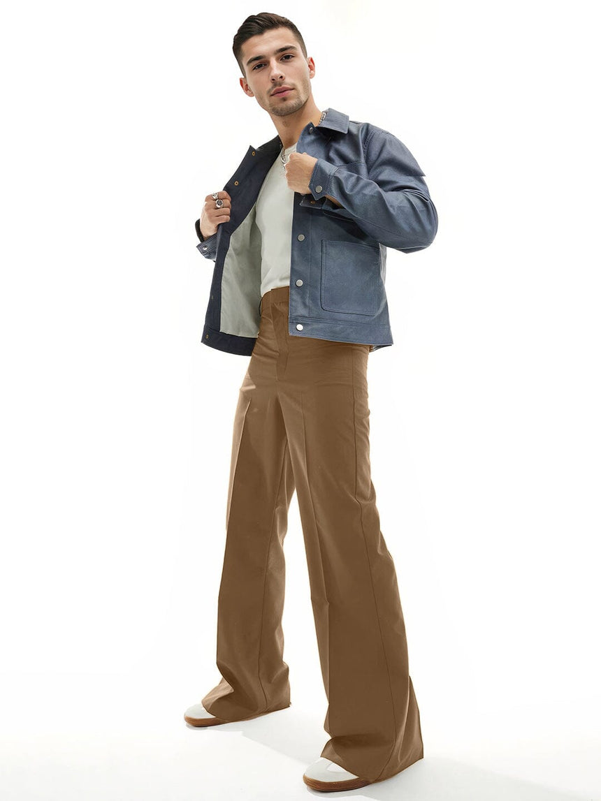 Tan Highwaisted Bell Bottom Trousers Trousers Fugazee