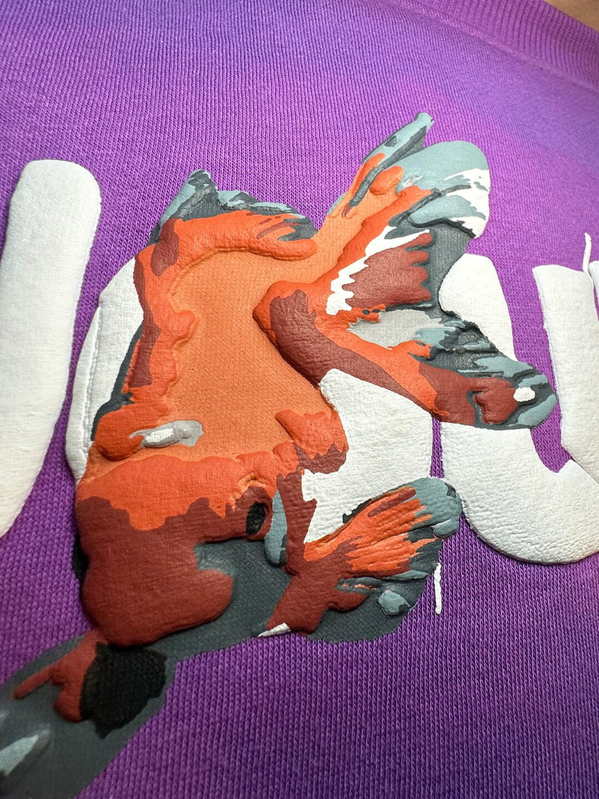 Purple Gold Fish Oversized Sweatshirt Sweatshirts Fugazee