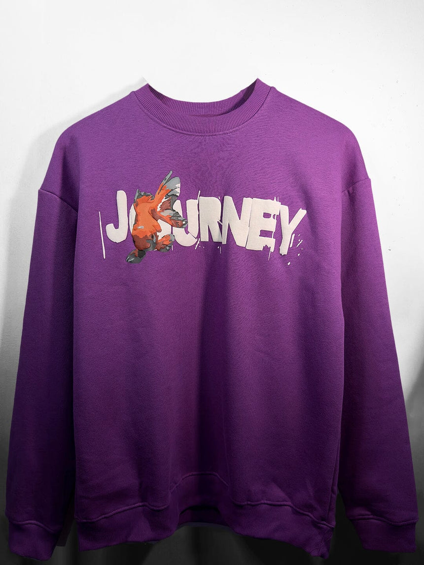 Purple Gold Fish Oversized Sweatshirt Sweatshirts Fugazee